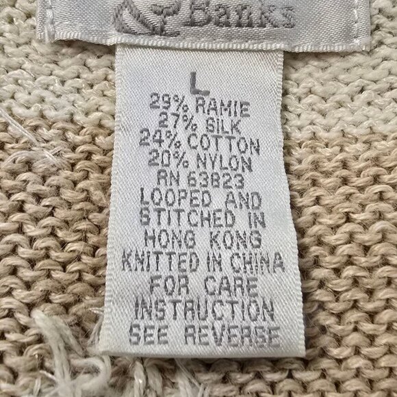 Christopher & Banks Vintage Hand Embroidered Beaded Silk Blend Cardigan Sz L - Picture 9 of 10